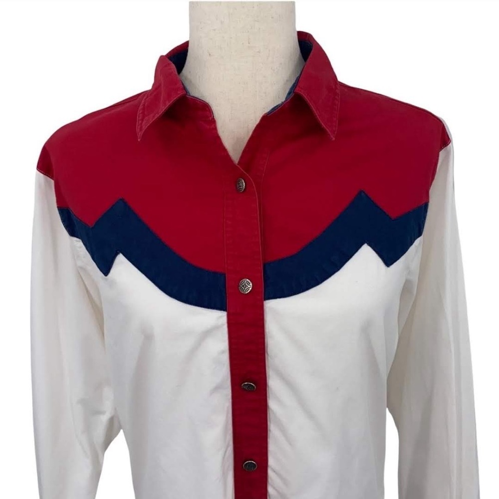 Wrangler Red and Blue Casual Button Down Shirt